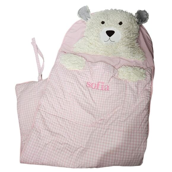 Pottery Barn Polar Bear Sleeping Bag Pink Gingham Sofia Personalized Camp